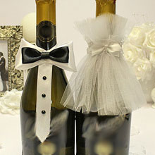 Свадебное украшение на бутылки "Модерн"