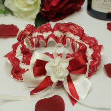 Свадебная подвязка "Romantic" (красный)