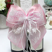 Свадебное украшение на бутылки "Фурор" розовый