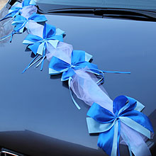 Ленты на машину молодоженов "Франческа" (синий/голубой)
